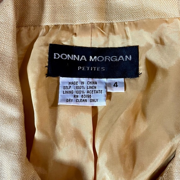 Donna Morgan Vintage Canary Yellow 100% Linen Skirt Suit - Picture 5 of 8